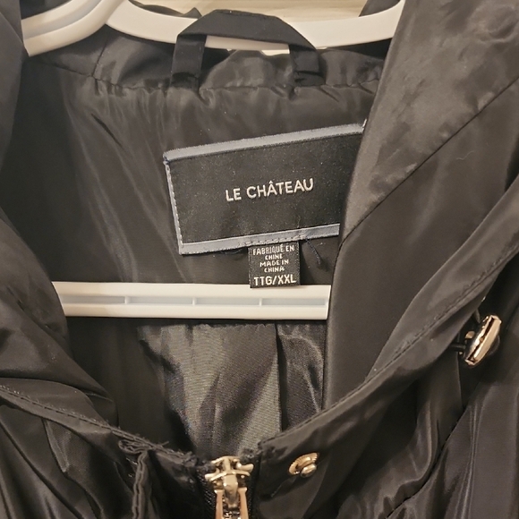 Le Chateau Women's Black Hooded Trench Coat - Picture 2 of 3